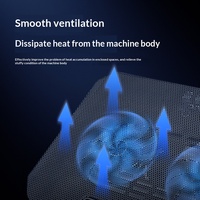 Support de refroidissement pour ordinateur portable silencieux à double ventilateur, réglable en hauteur sur 5 niveaux, en maille, compatible avec les ordinateurs portables de jeu jusqu'à 17 pouces