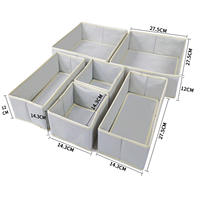 Panier de rangement pliable en tissu non tissé 6 pièces pour la literie, les draps, les vêtements, les housses de couette, l'organisateur