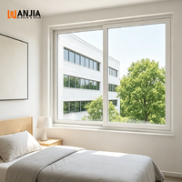 Fenêtres coulissantes en vinyle à design quadrillé moderne, fenêtres en PVC à double vitrage pour la sécurité des hôtels
