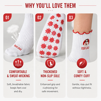 Chaussettes de yoga et Pilates antidérapantes en coton à bordure festonnée personnalisables – Collection Fêtes et Studio – Offre Spéciale