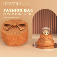 Nouveau design Logo personnalisé rond opaque motif artisanat ambre 100 ml flacon de parfum vide avec emballage