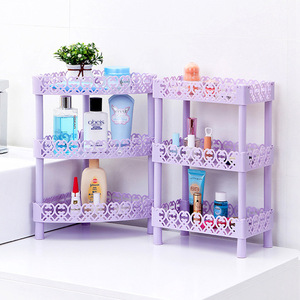 Bathroom Storage Shelf 3 Tier Freestanding No <b>Drill</b> <b>Pink</b> Blue Rectangular Shelves for Toilet Sink Desk Organization - Product Image 3