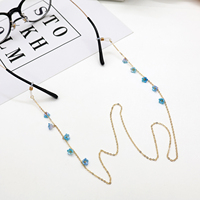 Chaîne de perles plaquées or par sublimation chaîne de lunettes fleur colorée chaîne de masque bohème antidérapant en métal bijoux de chaîne