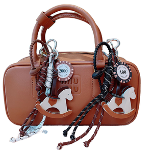 INs System Wind Leather Wood Horse Light Keychain Creative Gift Braided Rope Charm Bag Pendant High Quality Fashion
