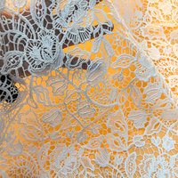 Tissu de dentelle brodée soluble dans l'eau en fil de soie de lait 100% polyester de style français luxueux, robes de soirée vintage sexy pour femmes