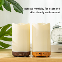 Bougie Machine Humidificateur Huile Essentielle Aroma Diffuseur Humidificateur Diffuseur avec Simulé Flamme Nuit