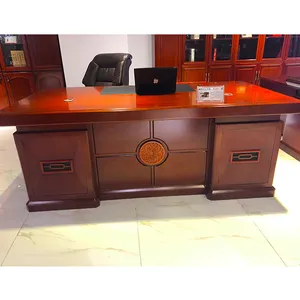 Meja Eksekutif Furnitur Kantor Sutradara Kayu Solid Klasik