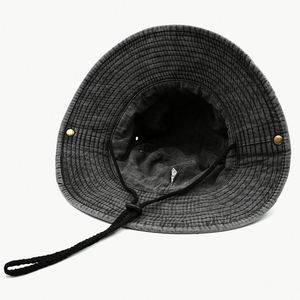 Chapeau bob en denim de coton vintage surdimensionné OEM avec large bord en corde, chapeau bob personnalisé pour la pêche - Product Image 2