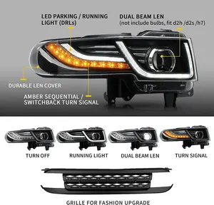 VLAND LED-Scheinwerfer mit Kühlergrill für Toyota Fj Cruiser 2007-2023