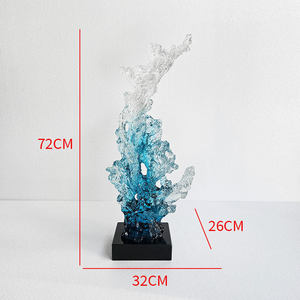 Escultura de Resina Transparente con Diseño de Piedra Taihu, Adorno para Sala de Estar, Entrada, Hotel, Club, Casa Modelo, Decoración Suave, Pieza de Arte Abstracto - Product Image 6