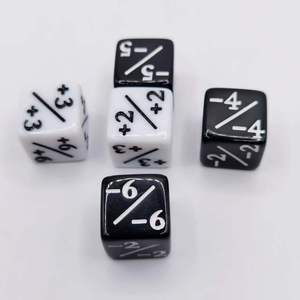 Nuevos dados matemáticos Honglilai de 16 mm, acrílicos en blanco y negro con signos de suma y resta para cálculos y juegos de rompecabezas. - Product Image 4