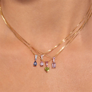 Collar CANNER S925 de Plata de Ley con Diseño de Sandía y Caramelo, Chapado en Oro de 18k, Cadena de Caja para Niñas - Product Image 4
