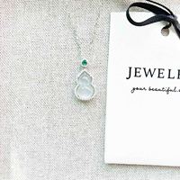 Chinois Jade Gourde Charme Collier Zircon Calcédoine Gourde Pendentif Jade Gourde Agate Charme Collier Bijoux