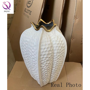 Vase ouvert en céramique dorée créative, électroplaquée, modèle pour hôtel, restaurant, salle de réception, mariage, salon, table basse, vase à <span class=keywords><strong>oignon</strong></span>, ornements - Product Image 6