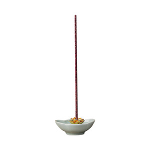 Porte-encens en céramique en forme de lotus, plateau violet pour cérémonie du thé et usage religieux, fait à la main, style chinois - Product Image 3