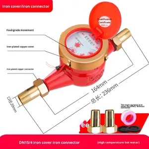 유니버설 1/<span class=keywords><strong>2</strong></span> \ "3/4 \" 1 \ "인치 크기 주철 물 미터 태양 광 호환 IP68 OEM 가정용 임대 온수 및 냉수 미터 - Product Image 6