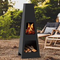 Brasero de chauffage extérieur multifonctionnel portable, de style espagnol, en forme de tour à trois étages, chauffé au bois, pour cour