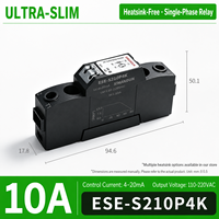 Controlador de Potencia Analógico S210P4K Ultra Delgado AC 4-20mA 10A 110-220VAC Monofásico, Regulador de Voltaje Lineal Integrado de 3.8kVA