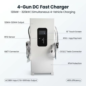 Borne <span class=keywords><strong>de</strong></span> <span class=keywords><strong>Recharge</strong></span> Rapide Universelle DC 320KW 4 Connecteurs Multi-Protocoles (GBT, CCS2, <span class=keywords><strong>Tesla</strong></span>) avec Grand Écran 10 Pouces en Métal pour Véhicules Électriques - Product Image 2