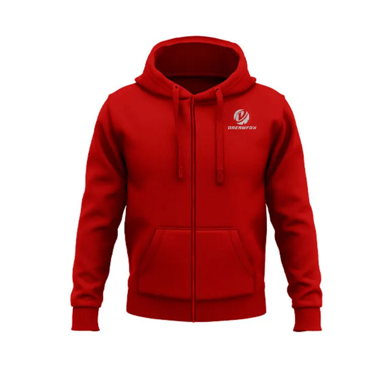 Latest custom made pullover hoodie printing wholesale full sublimation red color men hoodies sweatshirt with pocket design logo