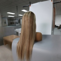 Pelucas de Cabello Humano Virgen Europeo Liso Largo al por Mayor con Gorro Pequeño para Pelucas de Encaje Frontal sin Pegamento Full HD para Mujer
