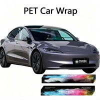 Vinilo para Envoltura de Autos PET Económico de Fábrica, Película de Cambio de Color Autoadhesiva, Antiamarillamiento, Película Decorativa para Carrocería