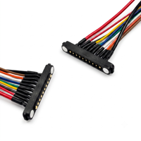 Connecteur magnétique Pogo Pin personnalisé 10 broches, pas de 2,54 mm, avec oreilles de montage, en cuivre plaqué or, 12V 5A, et câble VH3.96 pré-câblé