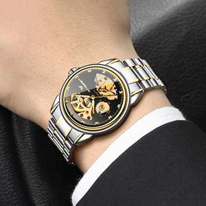 Dessio Men's Luxury <b>Skeleton</b> <b>Automatic</b> Mechanical <b>Watch</b> with Original Movement Custom Logo Wrist Replacement Parts - Product Image 2