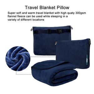 Couverture de voyage pliable et portable, douce et chaude, pour avion, accessoires cadeaux pour voyageurs, avec logo personnalisé, très vendue - Product Image 3