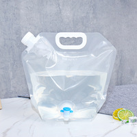 Sac de stockage d'eau 5L 10L Camping et randonnée pochettes pliables en plastique pour boissons et eau avec robinet