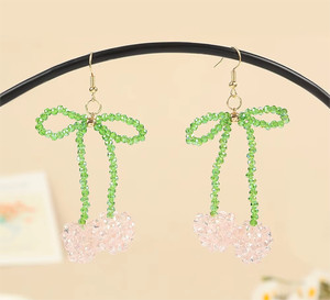 Orecchini a forma di ape fatti a mano all'uncinetto con perline con fiocco di balletto perle di perle alla moda classico religioso Girly Heart - Product Image 3