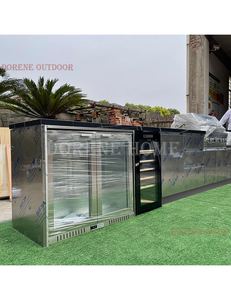 Armoires de cuisine d'extérieur Dorene Next-Gen 2025 avec construction en aluminium, portes modernes, évier et îlot de barbecue intégré - Product Image 6