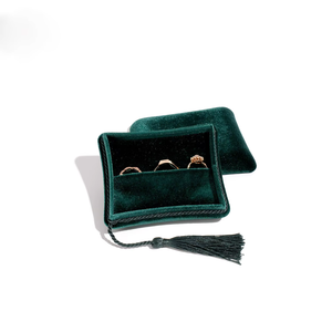 Custom Logo Velvet Jewelry <b>Boxes</b> Wholesale Tassel Velvet Jewelry <b>Boxes</b> Square Shape Plush Velvet Surface - Product Image 3