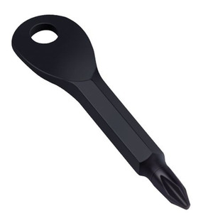 Porte-clés de survie en plein air, tournevis portable multifonctionnel, outil Phillips en plastique noir, multi-outil pour réparation DIY - Product Image 1