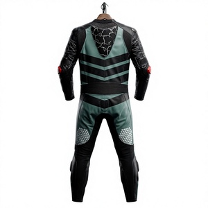 Combinaison de course moto professionnelle en cuir de kangourou premium pour homme Guruna, manches longues, coupe-vent, bicolore, une pièce, homologuée CE - Product Image 2