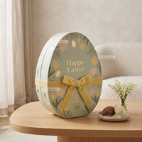 Caja de Embalaje Ovalada Decorativa Pequeña y Linda con Tapa y Base en Forma de Huevo Personalizada para Dulces, Especial para la Pascua