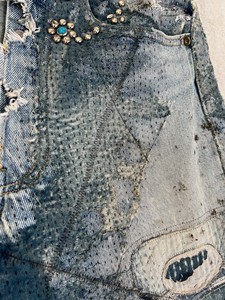 Jeans en denim pour hommes 2026 HaiYao de haute qualité, personnalisés, fortement vieillis, réparés, style Boro Sashiko Kapital, OEM ODM, High Street Hiphop - Product Image 4