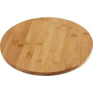 طاولة خشبية للمطبخ مع توابل دوارة للتخزين من 2 طبقات منظم مائدة دوارة من الخيزران لثورة سوزان