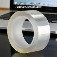 Cinta Adhesiva de Gel de Doble Cara, Activada por Agua, Transparente, Impermeable, Removible, Sin Residuos, para Hogar, Cocina y Baño