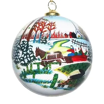 Custom 10cm Christmas Glass Ball Ornaments Hot Sales Hand Painted Christmas Glass Balls From Inside