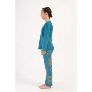 Ensemble de pyjama ovale à manches longues pour fille, 100 % coton, col rond, pour l'automne, le printemps et l'hiver, groupes d'âge 7-8/13-14, pour les fêtes de bébé - Product Image 3