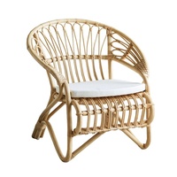Chaises de loisirs nordiques en rotin et bambou naturel tressé, trois pièces, avec dossier, pour la maison et le balcon - Origine Chine, 1 place