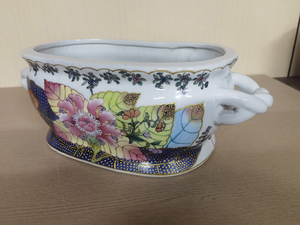 Alta calidad Qianlong Jingdezhen <span class=keywords><strong>pintado</strong></span> <span class=keywords><strong>a</strong></span> <span class=keywords><strong>mano</strong></span> patrón de hoja de tabaco maceta de escritorio maceta de porcelana china antigua - Product Image 3