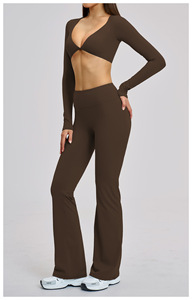 New <strong>Lady</strong> Fitness Workout <strong>Set</strong> Soft Nude Feeling Fabric Sports Bra Crop <strong>Top</strong> Sleeve Yoga <strong>Shorts</strong> Leggings Gym Fitness Yoga <strong>Set</strong> - Product Image 6