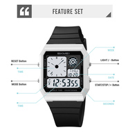 Montre sport numérique de luxe SKMEI 2347, nouvelle arrivée, heure mondiale, chrono, montre électronique avec bracelet en plastique souple, mouvement à quartz