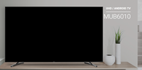 TV LED UHD 4K Smart Android 9.0 58MUB010 58 inci dengan Kabinet Hitam Layar Lebar Mendukung NTSC 60Hz untuk Penggunaan di Rumah