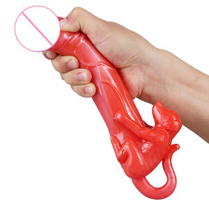 Yeni varış köpek şekilli yanlış penis kadın seks ürünleri TPE yapay penis yetişkinler için - Product Image 3