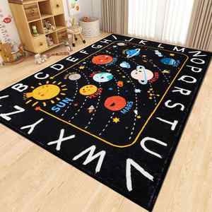 Tapis de classe lavable de grande taille 59x78 pouces, système solaire, tapis d'activité pour le temps sur le ventre, chambre d'enfant - Product Image 2