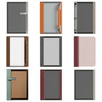 Panel de Puerta de Vidrio con Cuero Italiano, Marco de Aluminio Personalizado, Diseño Moderno, Resistente al Fuego y al Agua, Colores Duraderos para Armario