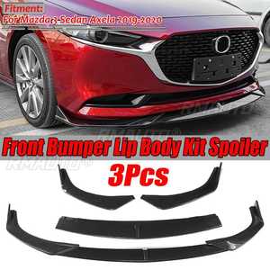 3 Piezas de Alerón Delantero para Coche, Aspecto de Fibra de Carbono/Negro, Protector de Parachoques, Difusor, Cubierta Decorativa para Mazda 3 Sedan Axela 2019 2020 - Product Image 1